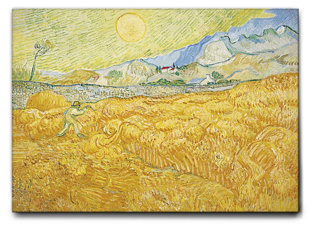 Giallobus - Weizenfeld hinter dem Saint Paul Krankenhaus - Vincent Van Gogh - 50L x 35B cm - Bild - Leinwand mit Standardrahmen