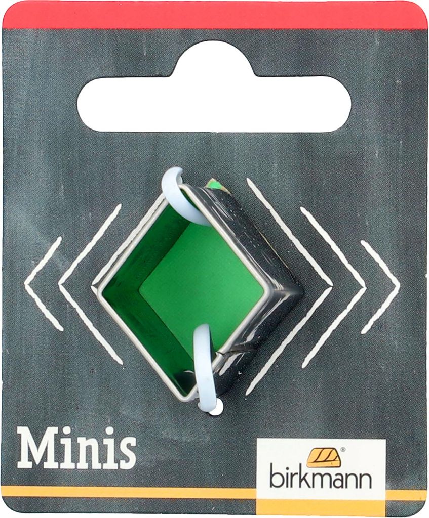 Mini-Plätzchen-Ausstechform Raute, Edelstahl, auf einem Cardboard, 2,5 cm, 152502