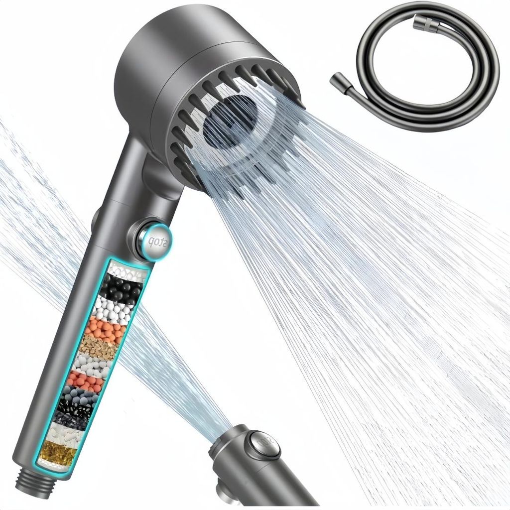 Duschkopf mit Filter, Hochdruck Handbrause mit Filtration Produktbild 