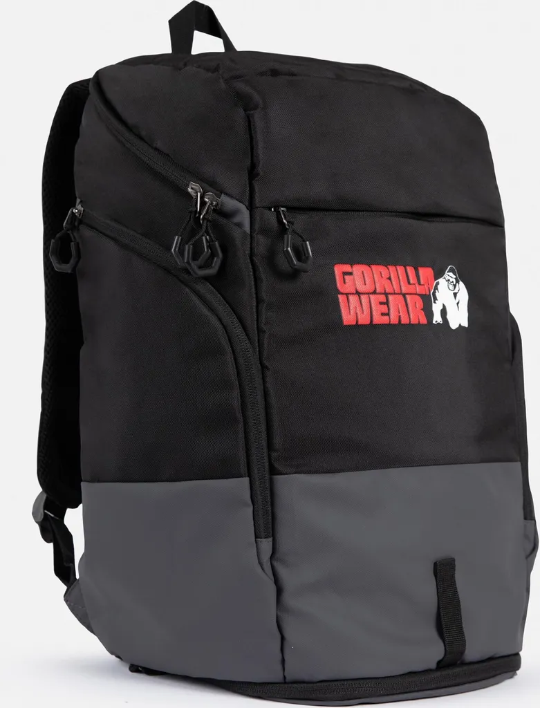 Gorilla Wear Miller Sac à dos Noir avec Compartiments et Dos Rembourré