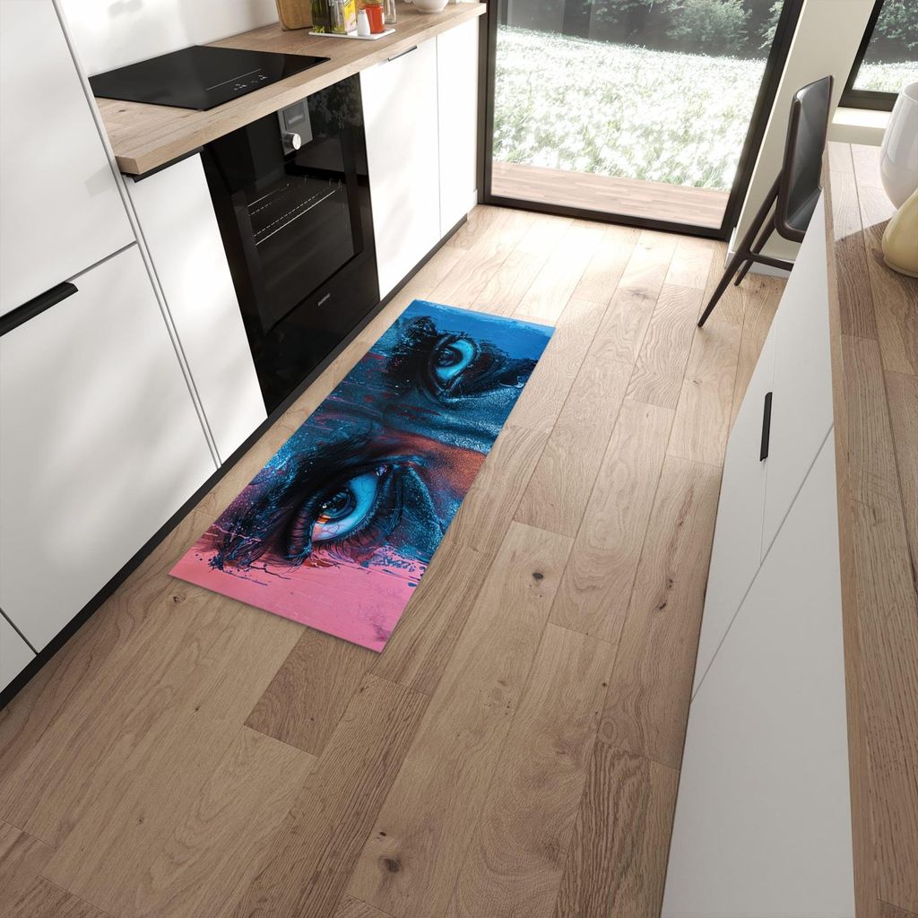 Küchenteppich 60x150cm rutschfest & abwischbar PVC Läufer - Blick ins Unbekannte