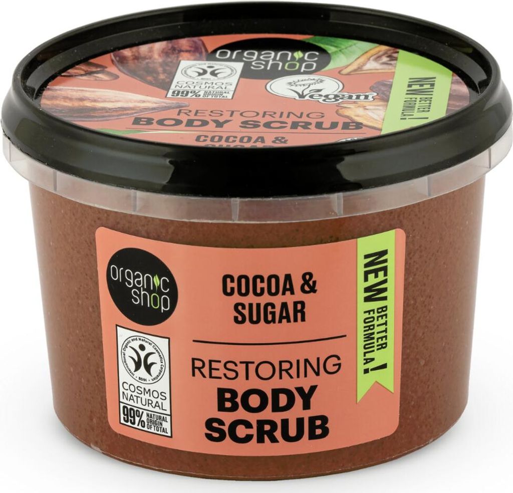 Organic Shop - Körperpeeling Kakao - Reichhaltige Feuchtigkeitspflege - 250 ml - 1 Stück