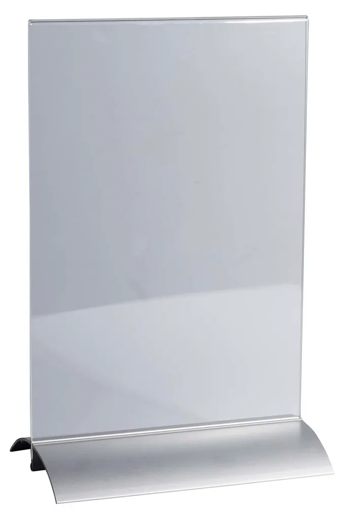 Présentoir de table A5 vertical avec socle alu cristal Exacompta - 5 pcs