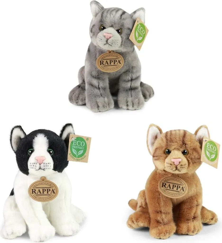 Peluche Chat Écologique 20 cm - Garnissage Recyclé et Douceur Unique