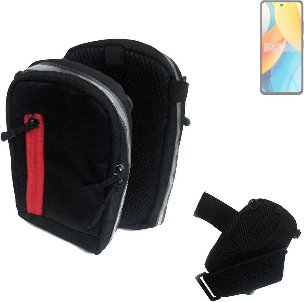 K-S-Trade Outdoor Gürteltasche Holster Umhängetasche kompatibel mit ZTE Axon 60 Lite schwarz Handy Tasche Case travelbag Schutz Hülle Handy Hülle