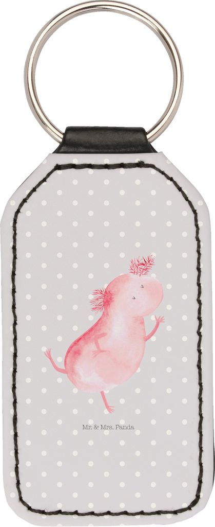 Mr. & Mrs. Panda Schlüsselanhänger Axolotl Tanzen - Grau Pastell - Geschenk, Sterne, Mit Spruch, Freundin, Freudig, Taschenanhänger, schlüsselb...