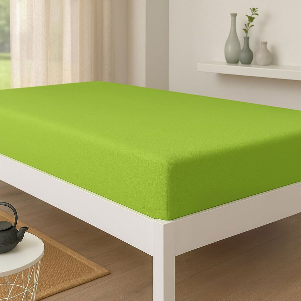 Bettwaren-Shop Jersey Spannbetttuch wasserdicht 180x200 - 200x200 cm apfel