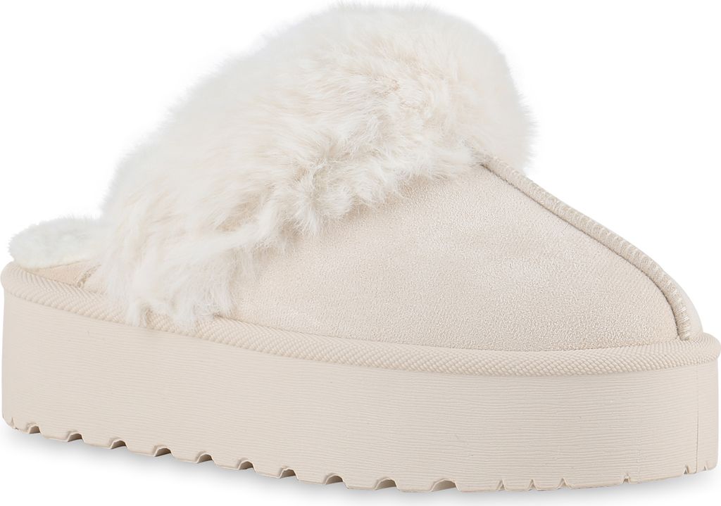 VAN HILL Damen Warm Gefüttert Pantoffeln Hausschuhe Bequem Produktbild 