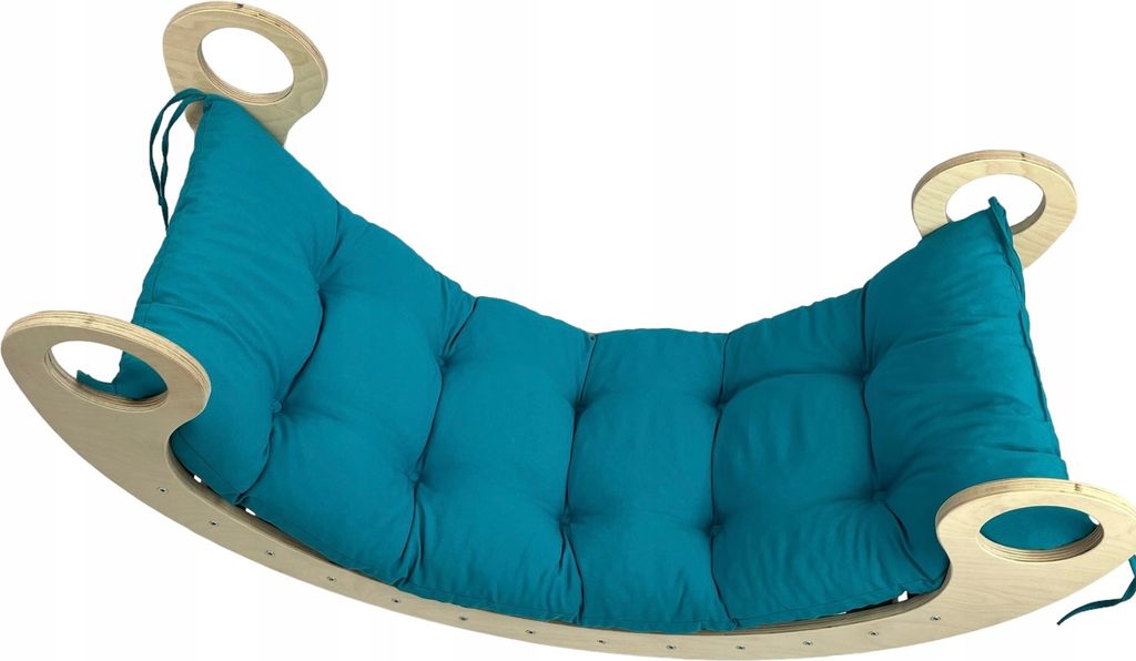 Kinderwippe Dekokissen azurblau XL - 120 x 60 x 8 cm, für Jungen und Mädchen ab 6 Monaten, mit hochwertiger Schaumstoff- und Stoffverarbeitung