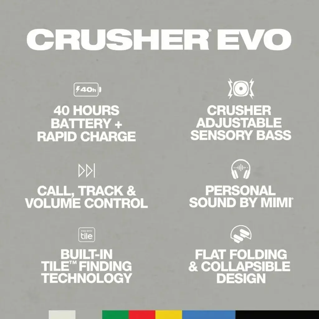 Casque Bluetooth Skullcandy Crusher EVO Bone et sa charge rapide