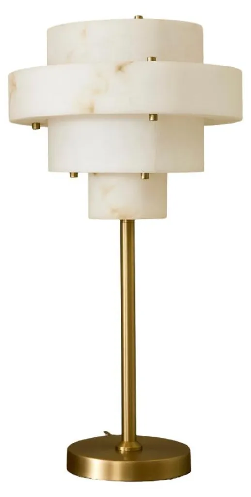 Lampe de salon SARA aspect albâtre pour ambiance tamisée et chaleureuse