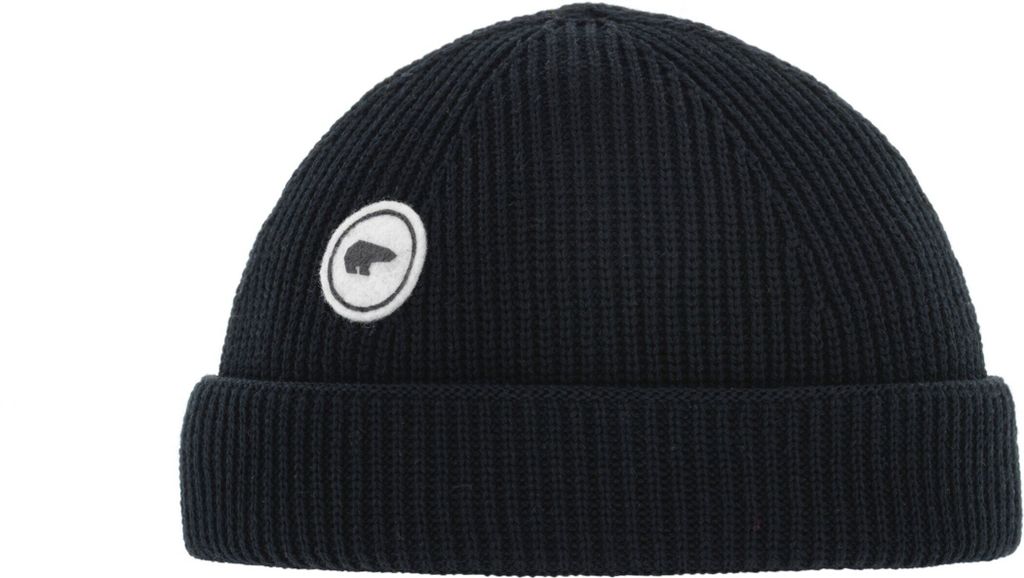 Eisbär Raik MÜ Strickmütze / Fisherman Style für Damen & Herren Wolle, Farbe:Schwarz