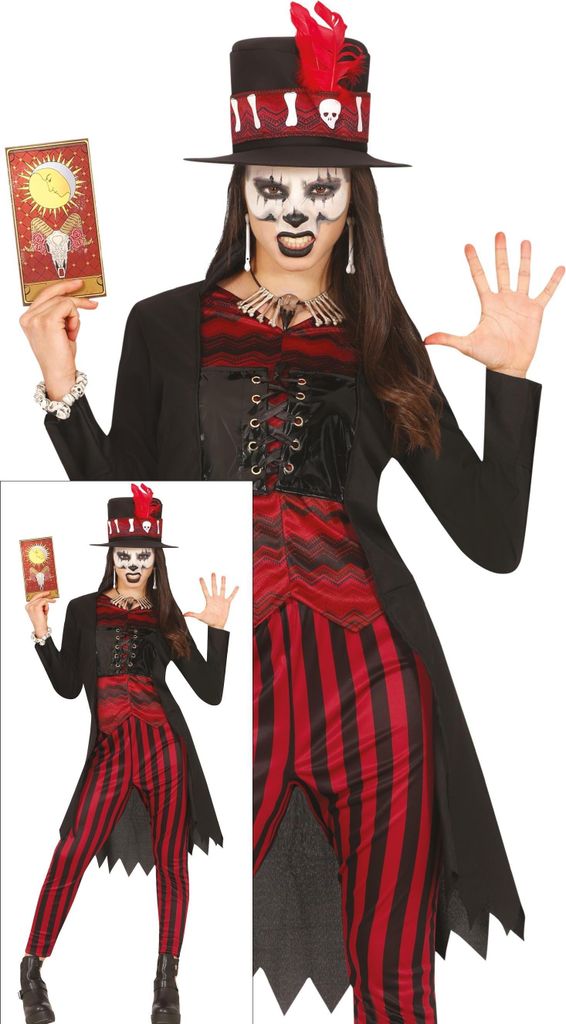 Fiestas Guirca - Hexe-Kostüm für Jugendliche Mädchen Set FG1089 (164-176) (Schwarz/Rot)