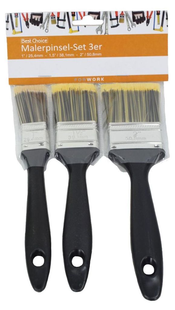Set di 3 pennelli assortiti nelle dimensioni 2,5/3,8/5 cm Immagine del prodotto 