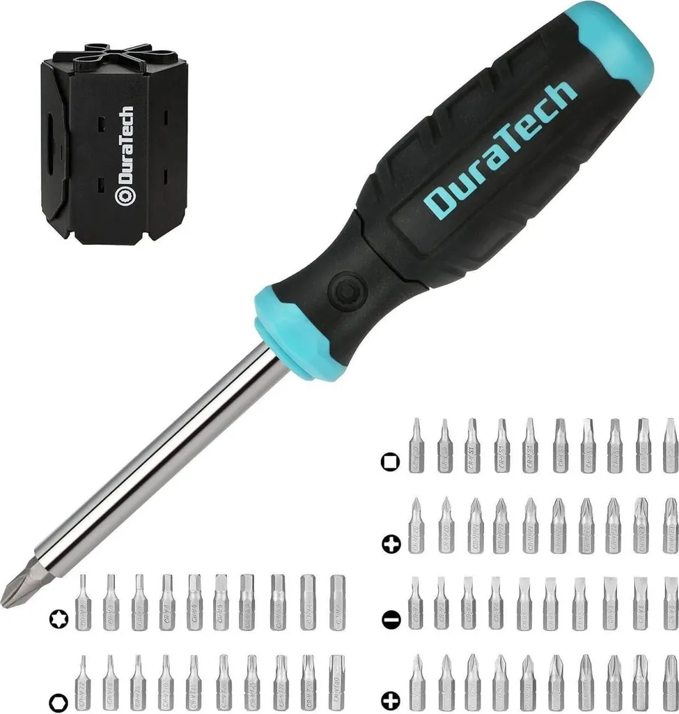 DURATECH Jeu de tournevis 60 pièces en acier Cr-V multi-embouts Torx