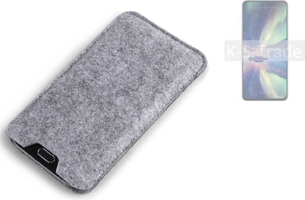 K-S-Trade Filz Handyhülle kompatibel mit ZTE Blade V40s Schutzhülle Filztasche Filz Tasche Case Sleeve Handy Hülle Filzhülle grau
