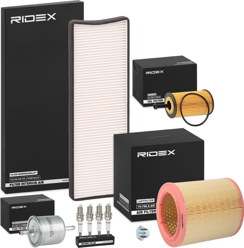 RIDEX Inspektionspaket Filterset passend für PEUGEOT 306 Schrägheck (7A, 7C, N3, N5) 306 Cabriolet (7D, N3, N5) 306 Break (7E, N3, N5) 306