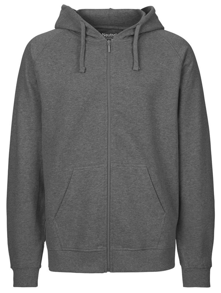 Neutral - Hoodie mit durchgehendem Reißverschluss für Herren LT5373 (S) (Grau meliert)