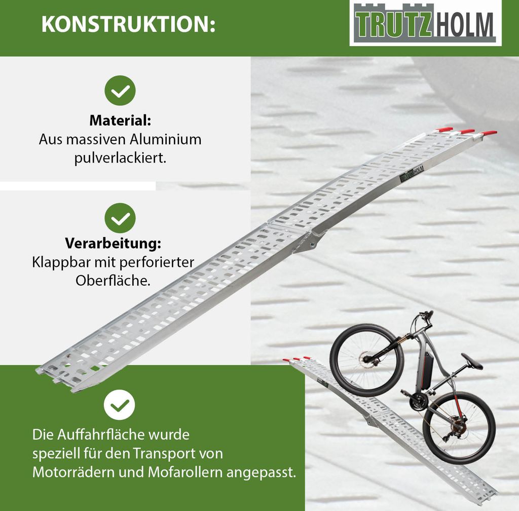 TRUTZHOLM 2 x Auffahrrampe klappbar 228 cm Traglast 680 kg Produktbild 4