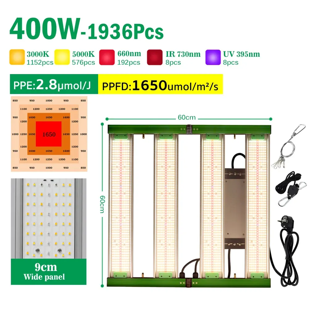 Boostez vos plantes avec la lumière LED 400W spectre complet Pro - 2
