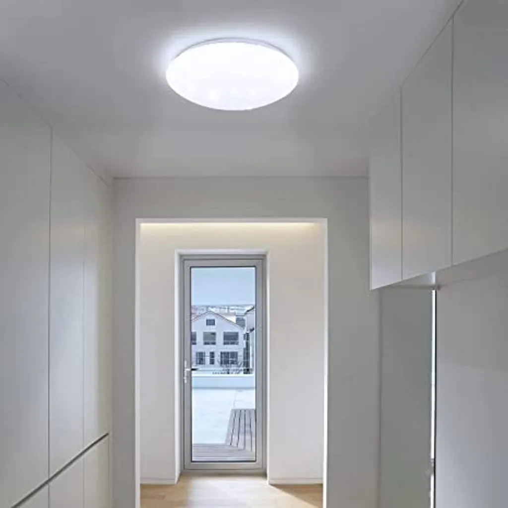 Luminaire Plafonnier LED Rond Blanc Ciel Étoilé pour Chambre Enfant