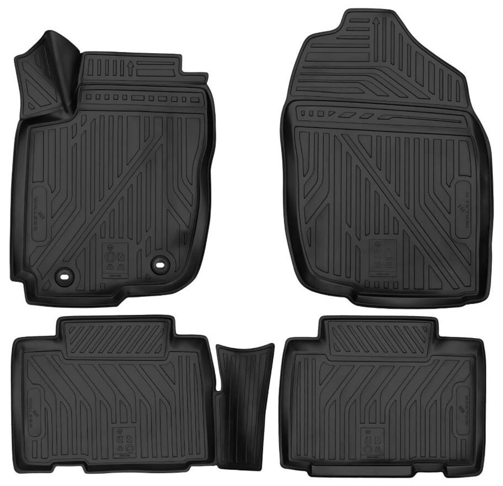 WALSER XTR Gummi Fussmatten Auto für Toyota RAV 4 4 (A4) 2012-Heute, 100% passgenaue Auto Fußmatten, robuste Universal Fußmatte Auto, Gummimatte...