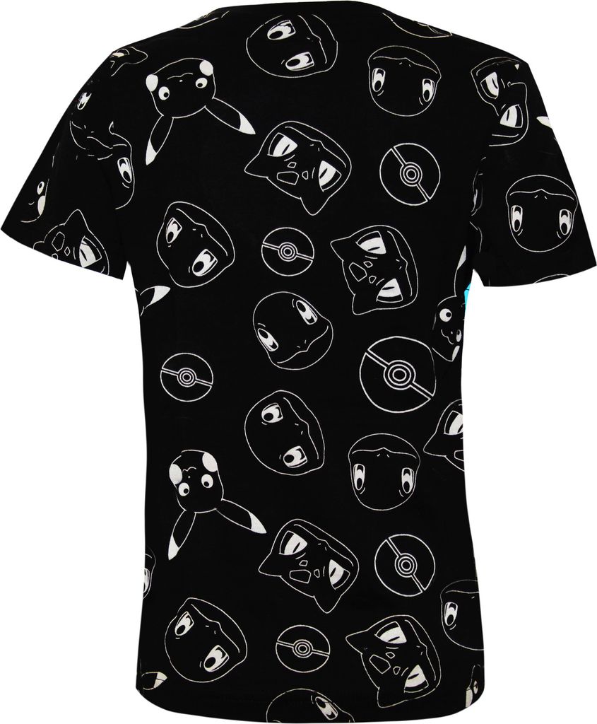 Pokemon T-Shirt Für Kids – 100% Baumwolle, Mit Pikachu & Co. – Schwarz