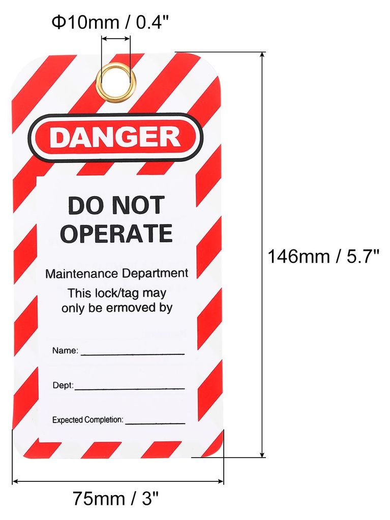 Lockout Tags, 6er Pack Loto Tags Lockout Tagout Tags Gefahr Nicht bet?tigen Wasserdicht und rei?fest fš¹r Lock Out Tag Out