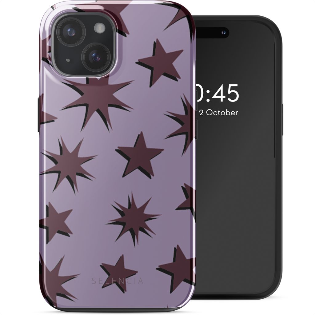 Selencia Vivid Rückabdeckung mit MagSafe iPhone 15 - Stars Plum Lilac