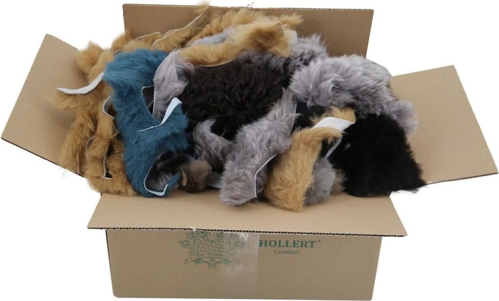 Lammfell Bastelfelle 1,5 kg Bunt Mix -
