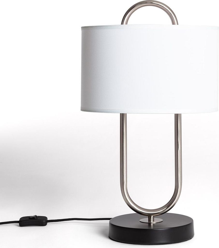 Tischlampe Metall und Stoff Duque Weiß