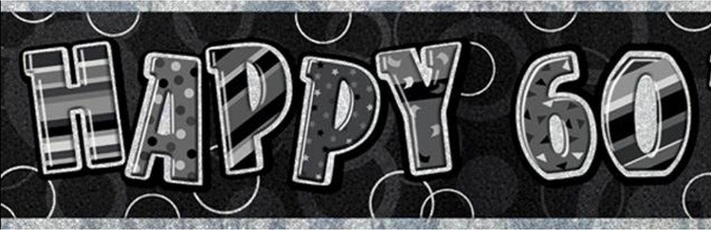 Unique Party Folien Banner zum 60.Geburtstag SG12299 (274 cm) (Schwarz/Silber)