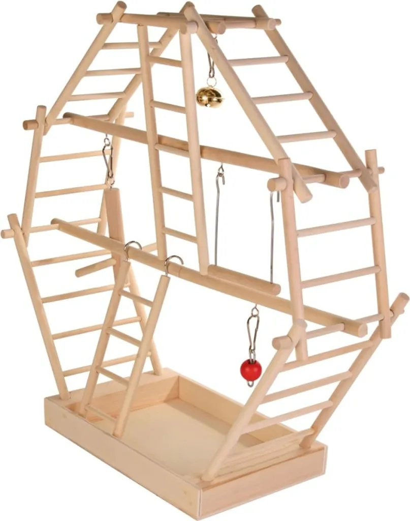 Trixie Échelle Aire de Jeu pour Oiseaux en Bois Naturel - Modèle 5865