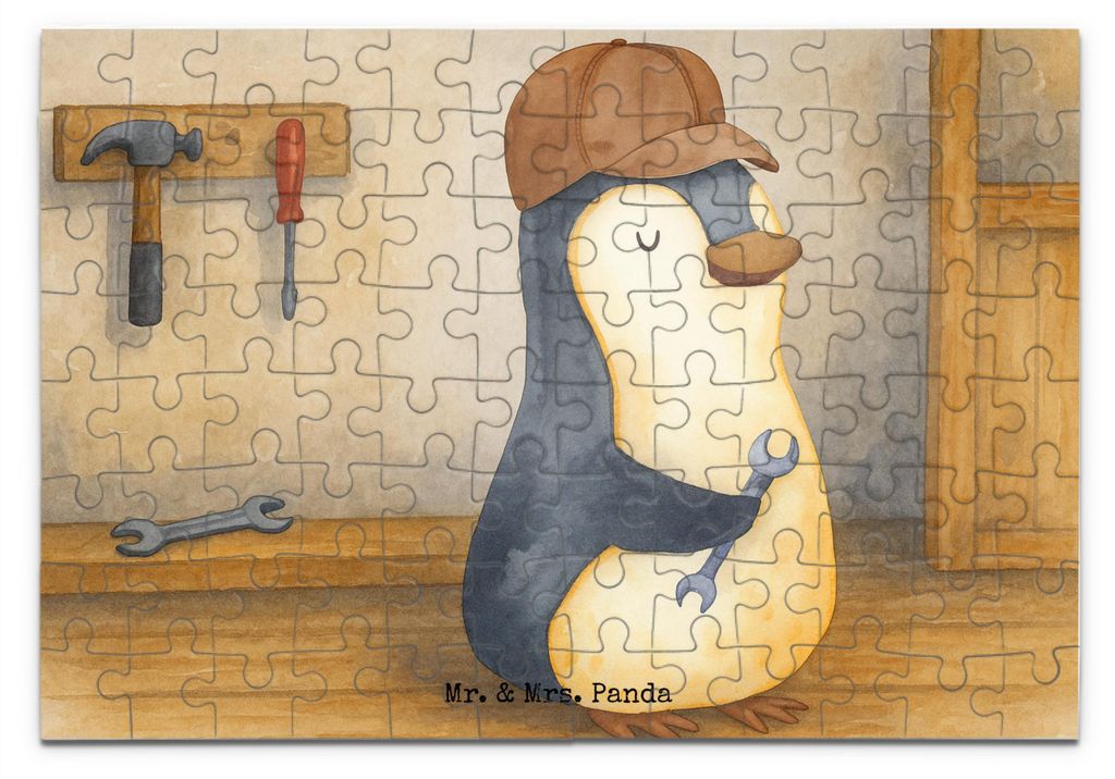 Mr. & Mrs. Panda Puzzle Wenn Papa es nicht reparieren kann, sind wir am Arsch Design 96 Teile - Weiß - Geschenk, Dad Bester Vater, Vatertag, Puzzl...