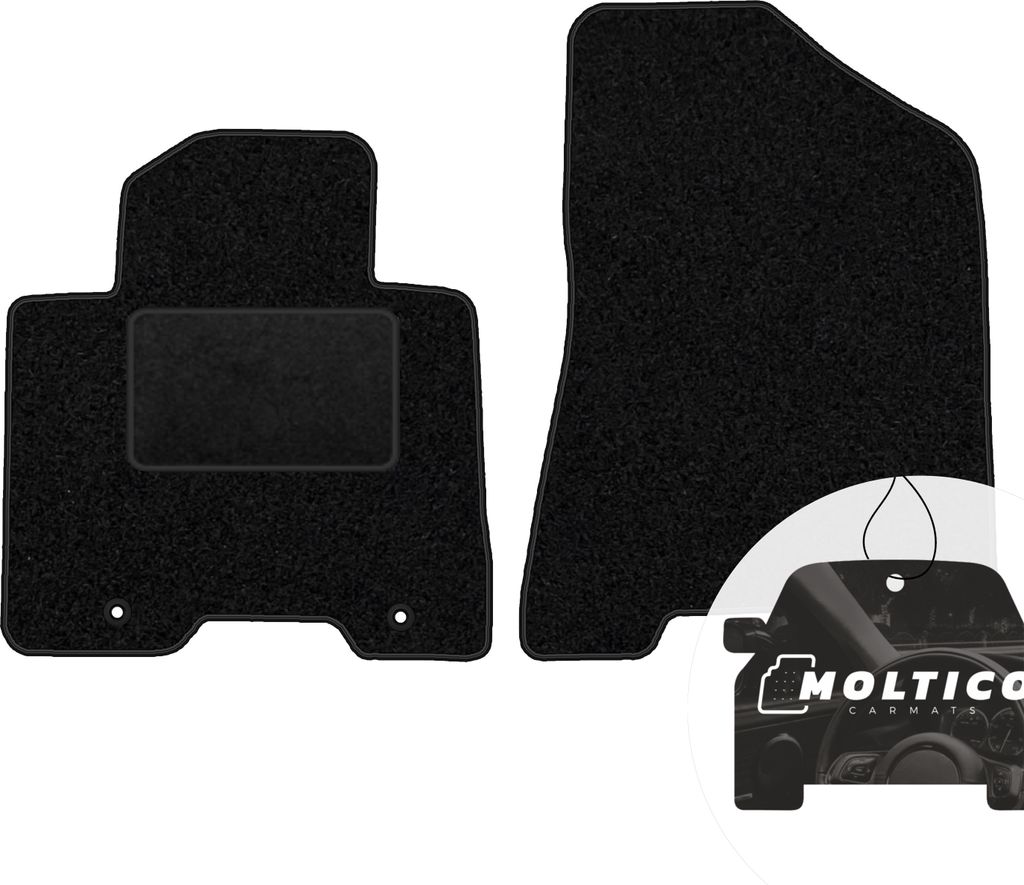 moto-MOLTICO Vorne Fußmatten Auto Velours Autoteppiche Schwarz Automatten Set 2-teilig passend für Kia Sportage IV FL 2018-2021