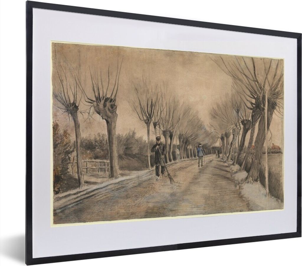 MuchoWow MuchoWow Gerahmtes Poster Straße in Etten - Vincent van Gogh 40x30 cm - Poster mit zchwarzem Bilderrahmen - Bilderrahmen - Poster im ...