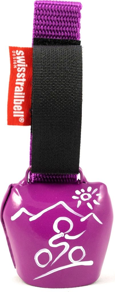 swisstrailbell fresh Colour-Edition: dark PINK, weißer MTB, pinkes Band, Fahrradklingel