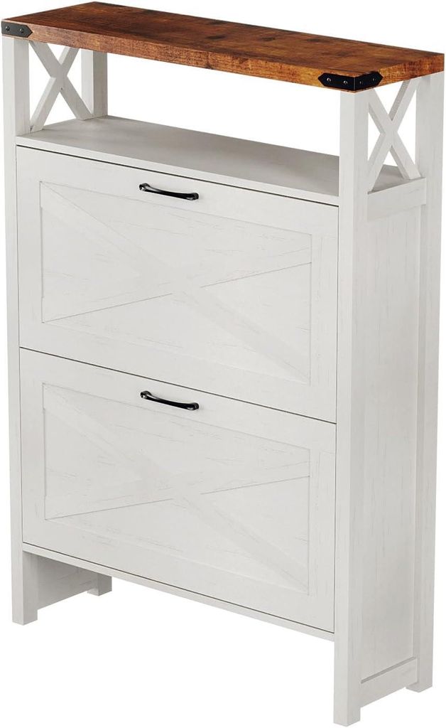 FCH Schuhschrank mit 2 Klappen & 1 Offene Fächer, Produktbild 