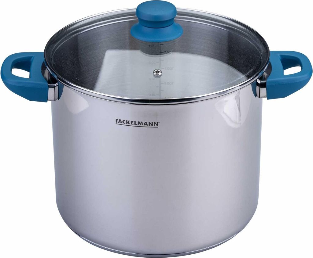 Fackelmann Topf mit Deckel Essential Ø 24 cm aus Edelstahl Perfekt für moderne Küchen und vielseitiges Kochen
