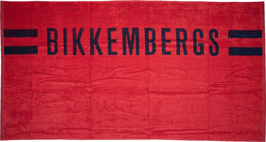 BIKKEMBERGS Strandtuch für Schwimmbad oder Spa, Baumwollschwamm und Chenille mit Logo, 170 x 90 cm (CA.), Artikel BKK3MTW01, UNICA - ONE SIZE, Cot...