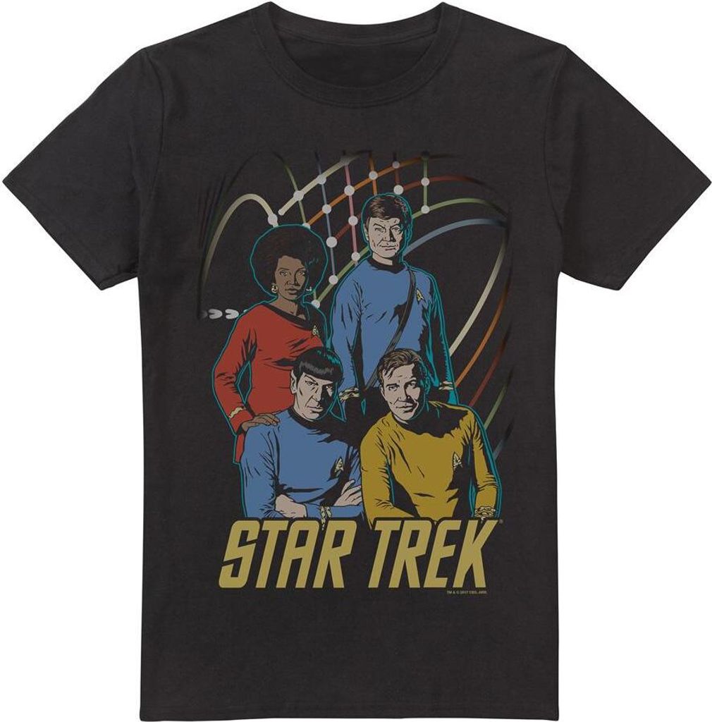 Star Trek - "Warp Factor 4" T-Shirt für Herren TV5752 (XL) (Schwarz)