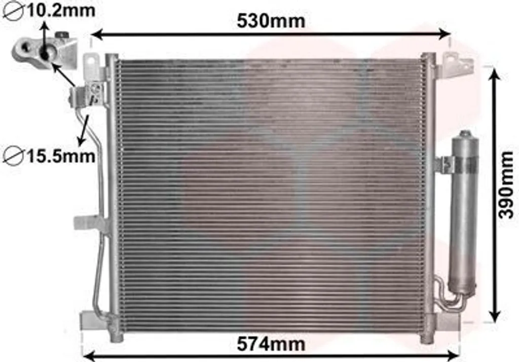 Condenseur de clim NISSAN JUKE F15 VAN WEZEL avec filtre déshydrateur