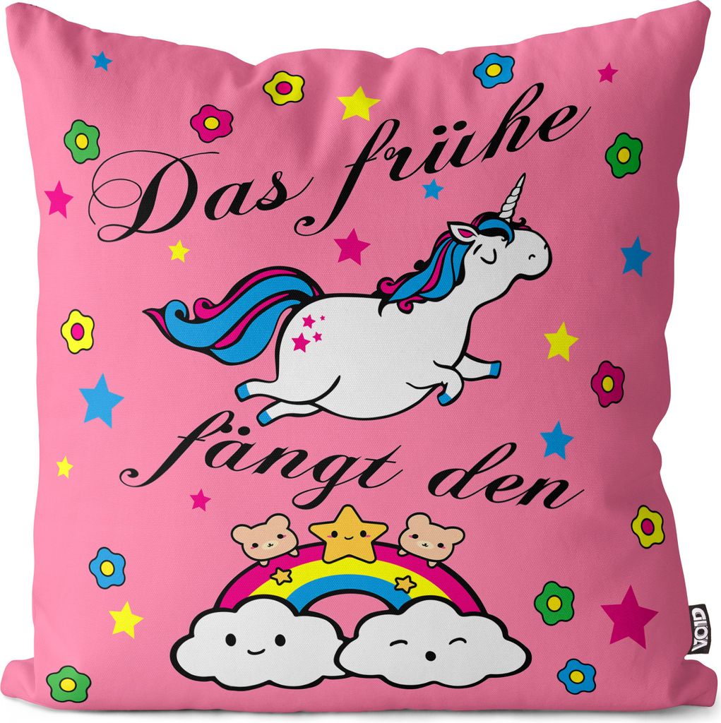 VOID Das frühe Einhorn fängt den Regenbogen Kissenbezug Kissenhülle Outdoor Indoor
