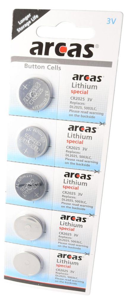 Arcas Batterie Lithium CR2025 5 St. - Batterie - CR2025 Produktbild 