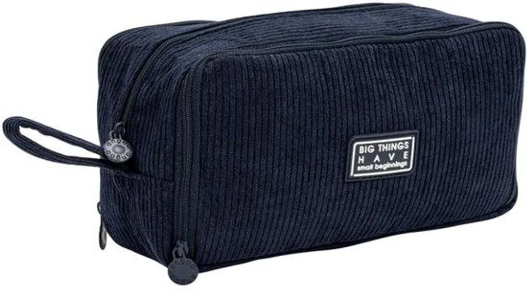 Cartable velours bleu 3 compartiments avec renforts dorsaux ergonomiques