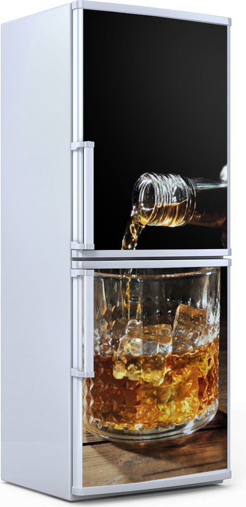 Kühlschrankdekoration 60x180 cm Aufkleber auf dem Kühlschrank - Whisky Glas