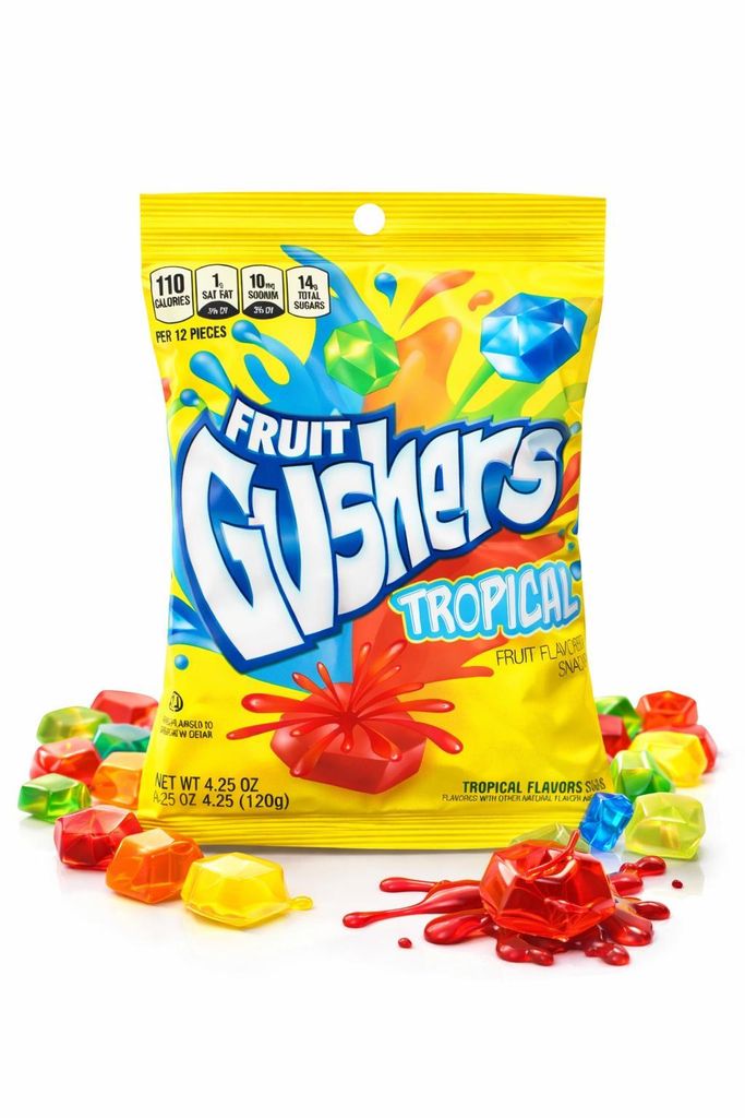 Fruit Gushers Tropical – Fruchtgummi Snack mit flüssigem Kern (120 g) -(USA-Import)