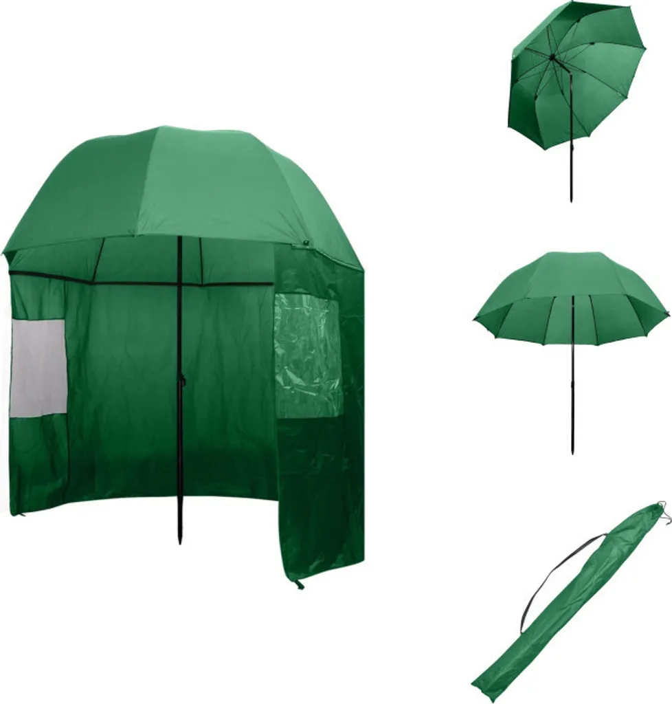 vidaXL Ombrellone da pesca verde 300x240 cm - Ombrelloni e tende da sole