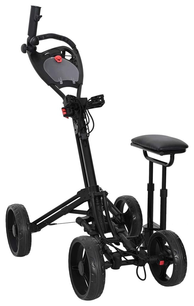 vidaXL Golf-Dolly mit Sitz Schwarz Aluminium Klappbar
