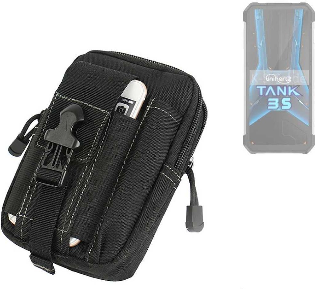 K-S-Trade Gürtel Tasche kompatibel mit Unihertz 8849 Tank 3S Gürteltasche Holster Schutz Hülle Handy Hülle Smartphone outdoor Handy-Hülle schwarz